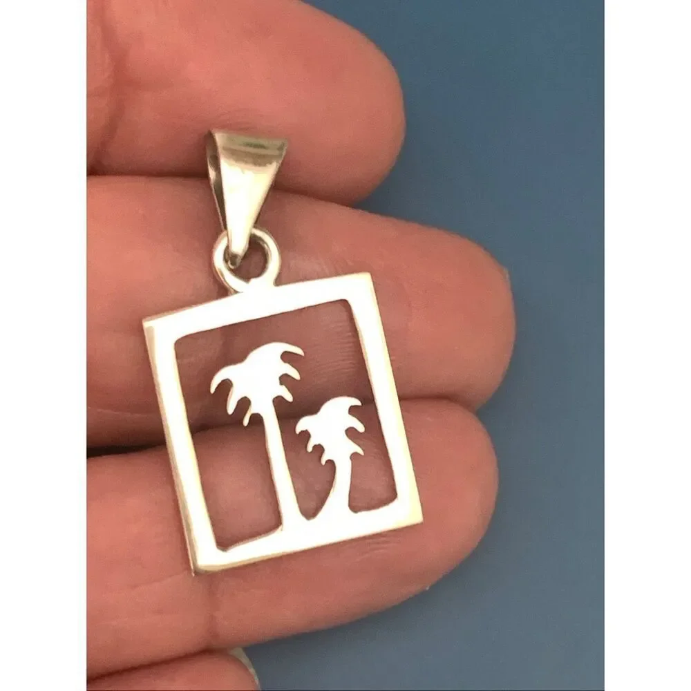 .925 Palm Trees Sterling Silver Pendant #florida #palm trees #beach #coastal